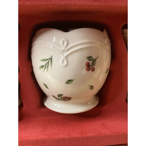 Lenox Williamsburg Boxwood and Pine Set of 3 Votive Candle Holders New - Picture 7 of 16
